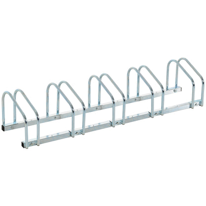 HOMCOM Bike Stand Parking Rack Floor or Wall Mount Bicycle Cycle Storage Locking Stand (5 Racks)