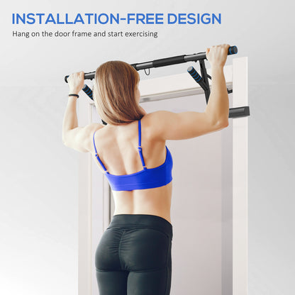 SPORTNOW Pull-Up Bar, No-Drilling Chin-Up Bar, Push-Up Stand with Resistance Bands, Padded Handles for Home Gym Exercise