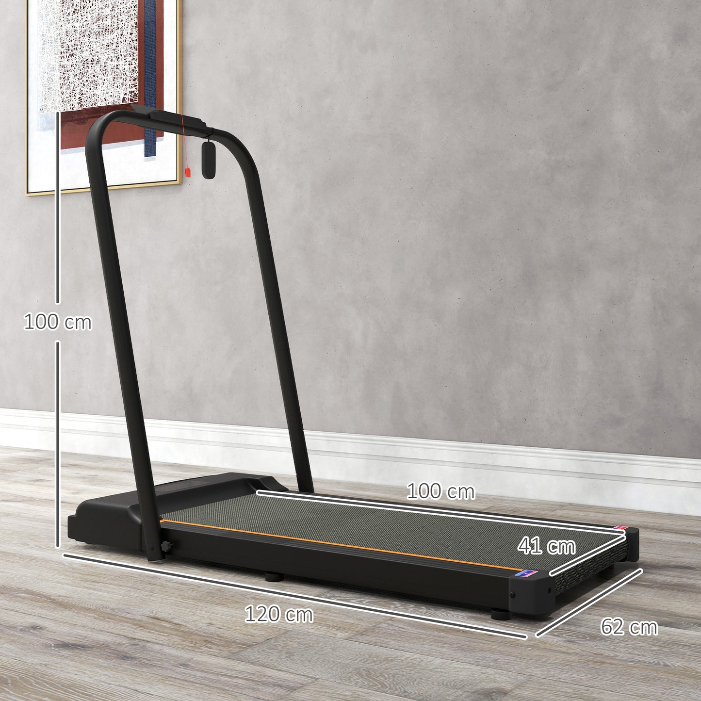 SPORTNOW 2.5HP Walking Pad, 1-6km/h Folding Treadmill with Remote Control and LED Display for Home Gym Office