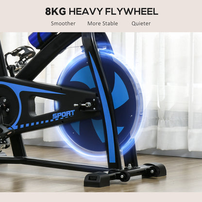 SPORTNOW Exercise Bike, Indoor Stationary Bike, Cycling Machine with Adjustable Seat and Resistance for Home Gym Workout
