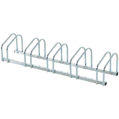 HOMCOM Bike Stand Parking Rack Floor or Wall Mount Bicycle Cycle Storage Locking Stand (5 Racks)