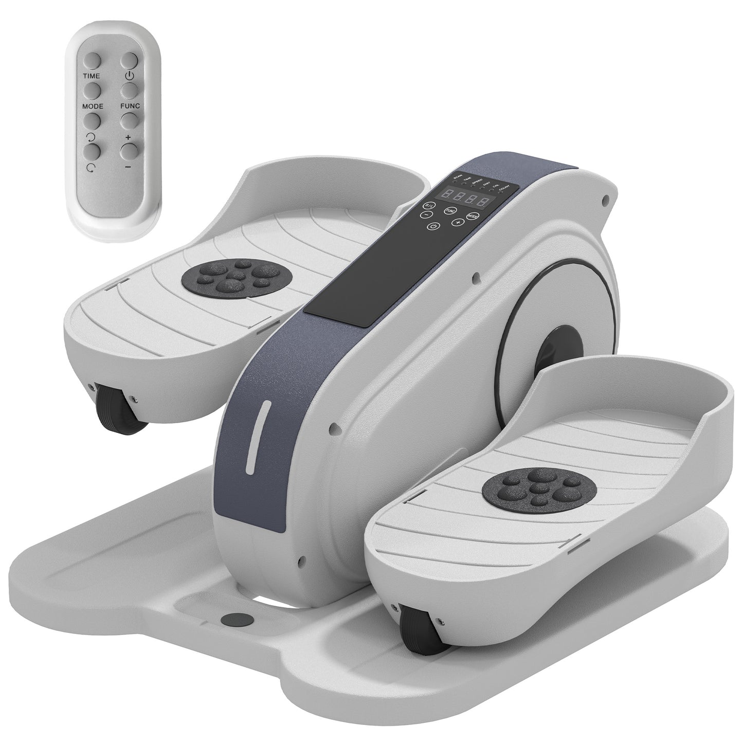 SPORTNOW Under Desk Elliptical Machine, Seated Pedal Exerciser, Mini Elliptical Trainer with LCD Monitor, Remote Control and 10 Adjustable Speed, Quiet & Portable for Seniors