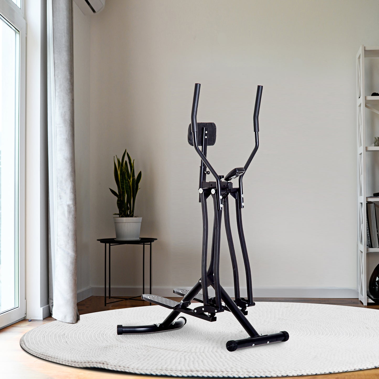 HOMCOM Air Walker Glider, Cross Trainer Fitness Machine, with LCD, for Home Gym, Black