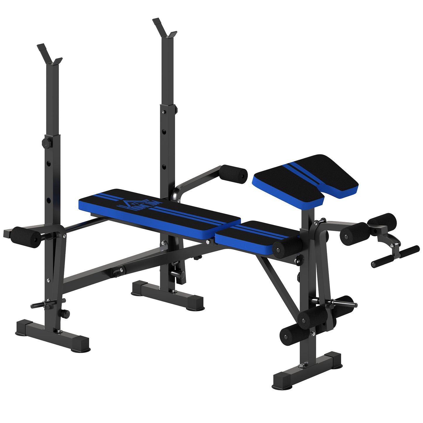 HOMCOM Adjustable Weight Bench with Leg Developer Barbell Rack for Weight Lifting and Strength Training Multifunctional Workout Station for Home Gym Fitness