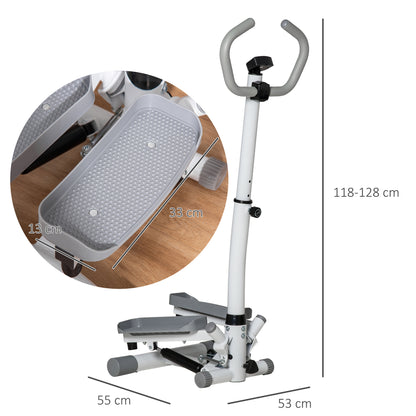 HOMCOM Adjustable Twist Stepper Aerobic Ab Exercise Fitness Workout Machine w/ LCD Screen, Height Adjust Handlebars for Home Gym