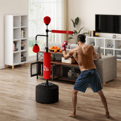 HOMCOM 3-in-1 Boxing Punching Bag, Freestanding with 2 Speed Bals, 360° Reflex Bar, 160-230cm Adjustable Height