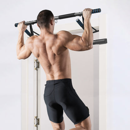 SPORTNOW Pull-Up Bar, No-Drilling Chin-Up Bar, Push-Up Stand with Resistance Bands, Padded Handles for Home Gym Exercise