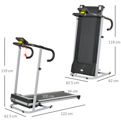 HOMCOM 1.25HP Motorised Electric Treadmill, 10km/h Folding Running Machine, Gym Fitness Exercise with LCD Monitor