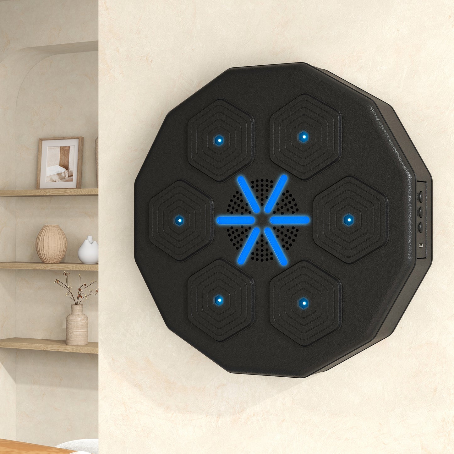 SPORTNOW Music Boxing Machine with Bluetooth Connection and LED Light Smart, Wall Mounted for Punching Beat Boxing Training