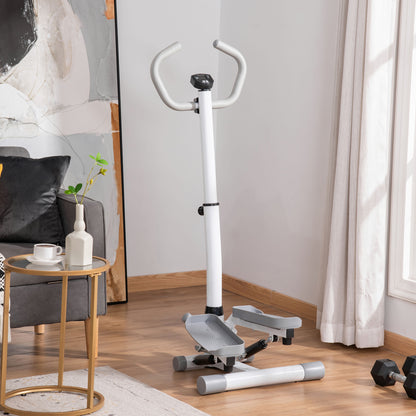 HOMCOM Adjustable Twist Stepper Aerobic Ab Exercise Fitness Workout Machine w/ LCD Screen, Height Adjust Handlebars for Home Gym