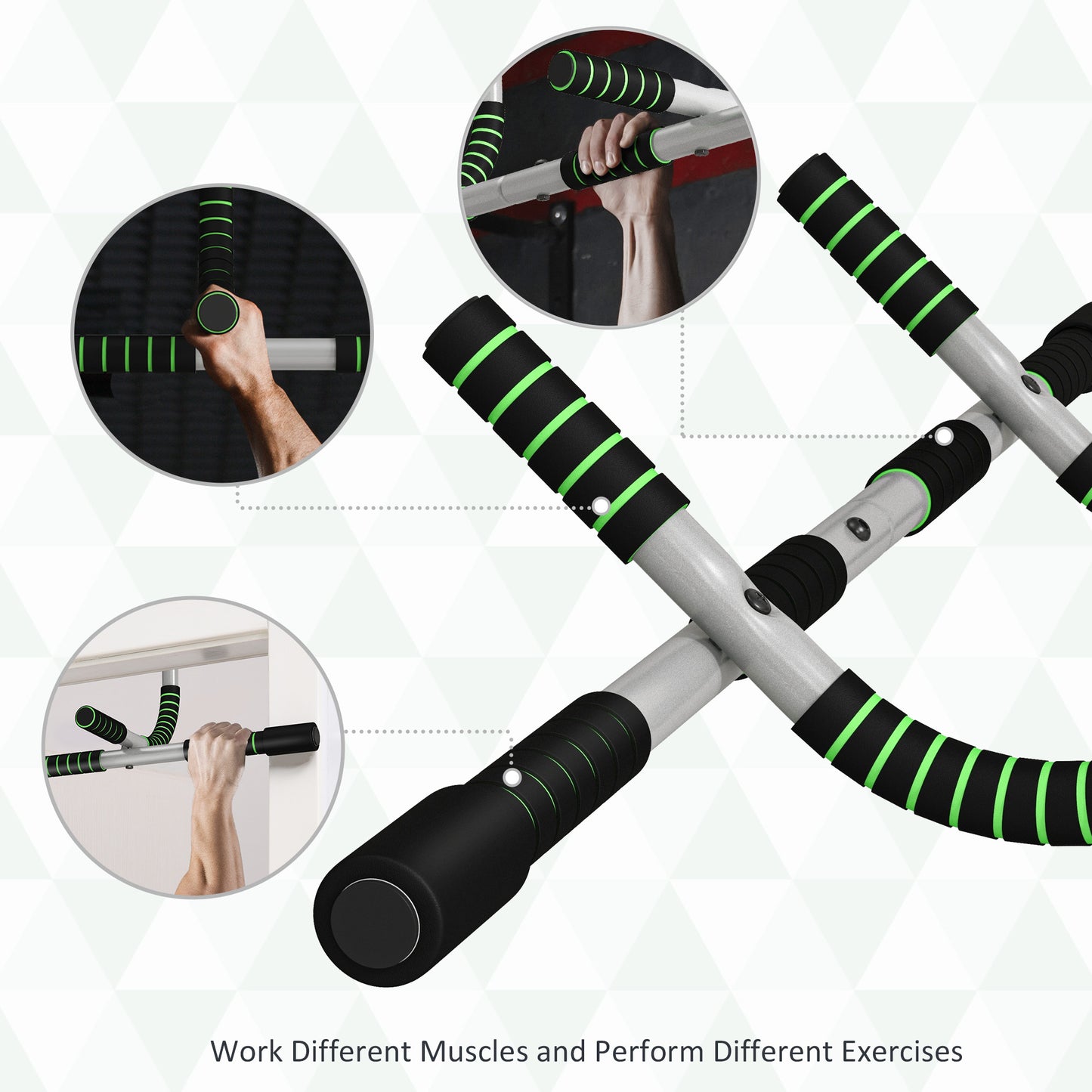 HOMCOM Pull-Up Bar for Doorway, Home Fitness Door Horizontal Push up Bar for Indoor Gym Upper Body Workout