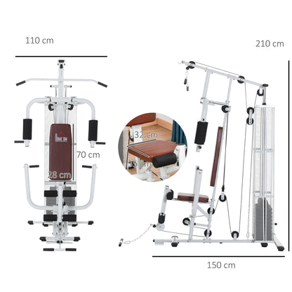 HOMCOM Multifunction Home Gym Weight Training Workout Station Fitness Strength Machine