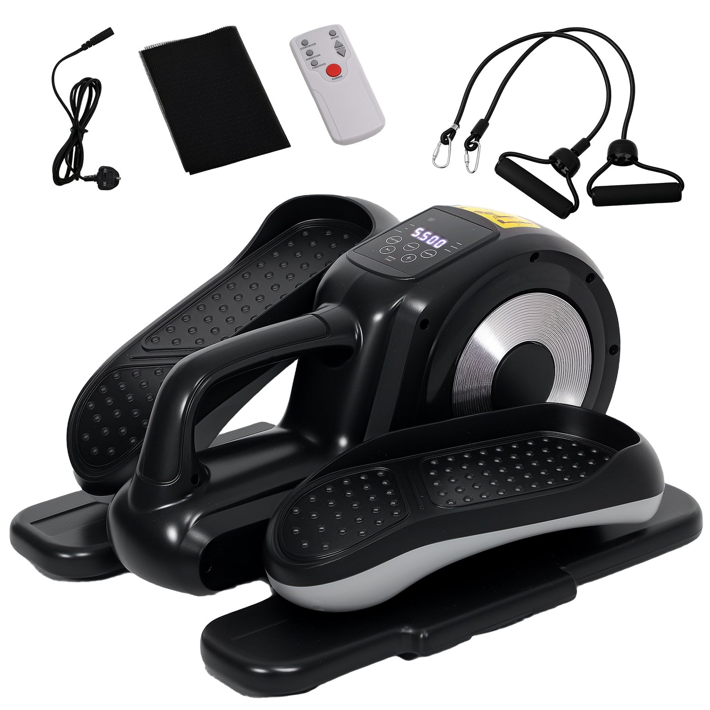 SPORTNOW Under Desk Elliptical Machine, Sit Down Pedal Exerciser with Forward and Reverse Motion, 12 Programs, LCD Monitor, Compact with Remote Control for Home Gym Office Daily Workout