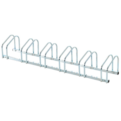 HOMCOM Bike Stand Parking Rack Floor or Wall Mount Bicycle Cycle Storage Locking Stand 179L x 33W x 27H (6 Racks)
