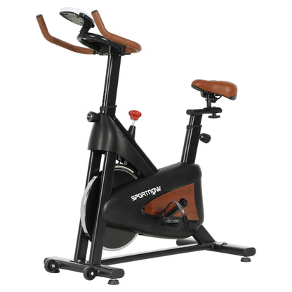 SPORTNOW Indoor Exercise Bike, Quiet Stationary Bike, Stylish Cycling Machine with Adjustable Seat and Resistance, LCD Monitor, Tablet Holder, for Home Gym Cardio Workout