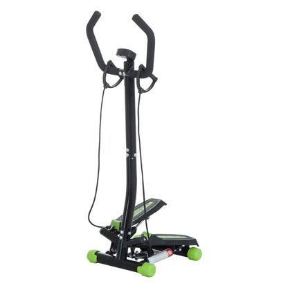 HOMCOM Twister Stepper, Step Machine w/ Resistance Bands, LCD Display and Handlebar, Steppers for Exercise Workout Home Gym Office