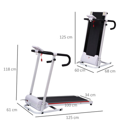 HOMCOM 1.25HP Motorised Electric Treadmill, 10km/h Folding Running Machine, Gym Fitness Exercise with LCD Monitor