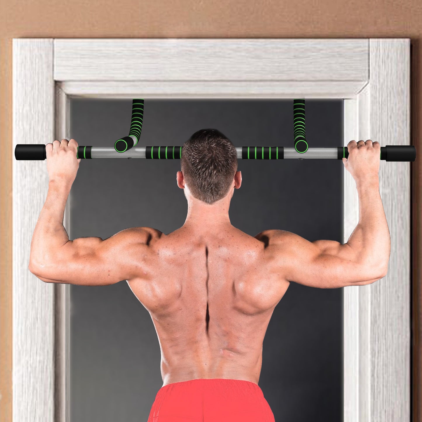 HOMCOM Pull-Up Bar for Doorway, Home Fitness Door Horizontal Push up Bar for Indoor Gym Upper Body Workout