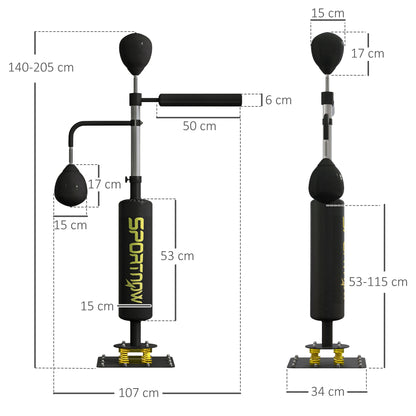 SPORTNOW Boxing Bag, Freestanding Punching Bag, with Reflex Bar, Speed Balls