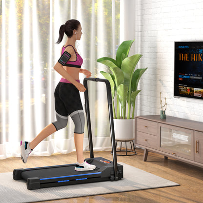 HOMCOM Folding Motorised Home Treadmill Walking Machine with LCD Monitor