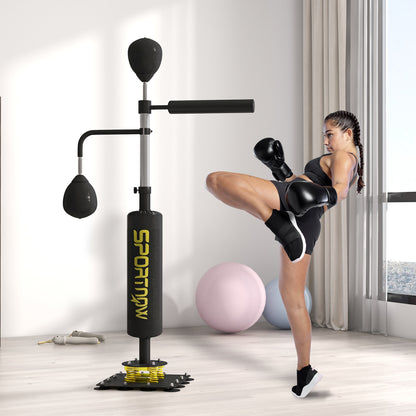 SPORTNOW Boxing Bag, Freestanding Punching Bag, with Reflex Bar, Speed Balls