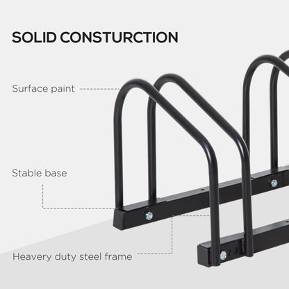 HOMCOM Bike Stand Parking Rack Floor or Wall Mount Bicycle Cycle Storage Locking Stand 179L x 33W x 27H (6 Racks)