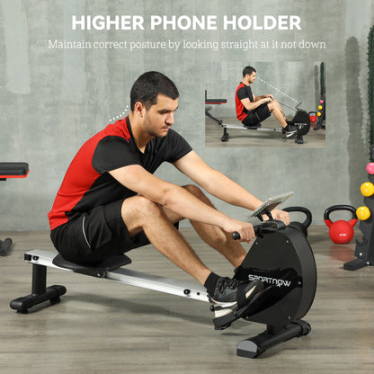 SPORTNOW Folding Magnetic Rowing Machine, with 16-Level Adjustable Resistance, Black