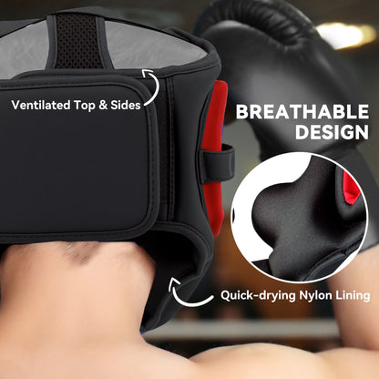 SPORTNOW Boxing Headguard, Boxing Headgear Helmet with Adjustable Strap for Full Face Protection for Kickboxing Sparring Martial Arts Karate Taekwondo