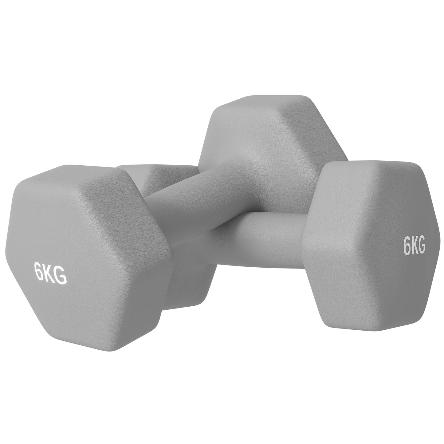 SPORTNOW 2 x 6kg Hexagonal Dumbbells Weights Set with Non-Slip Grip for Home Gym Workout