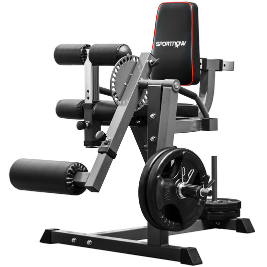 SPORTNOW Seated Leg Extension Machine, Adjustable Leg Raise Machine and Curl Machine with Plate Loaded for Hip, Thigh, Lower Body Workout