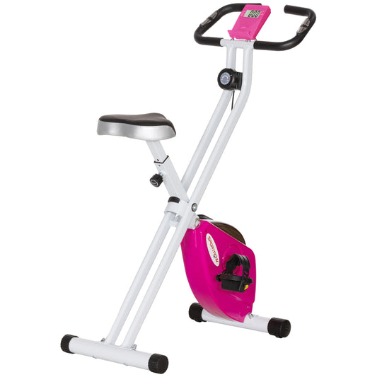 SPORTNOW Folding and Quiet Exercise Bike with 8-Level Magnetic Resistance and Heart Rate Sensor, for Home Gym