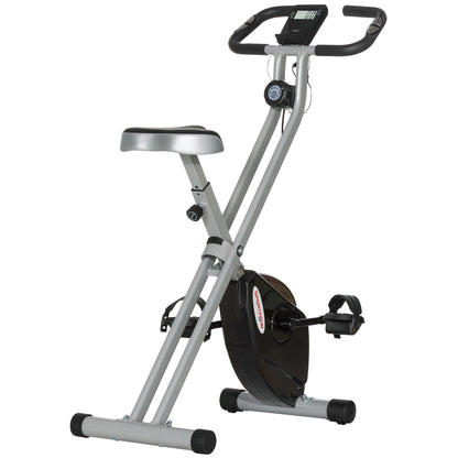 SPORTNOW Folding and Quiet Exercise Bike with 8-Level Magnetic Resistance and Heart Rate Sensor, for Home Gym