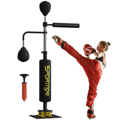 SPORTNOW Boxing Bag, Freestanding Punching Bag, with Reflex Bar, Speed Balls
